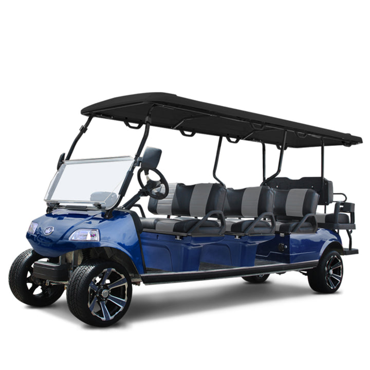 2024 Evolution Carrier 8 Plus 8-Passenger Golf Car - Mediterranean Blue