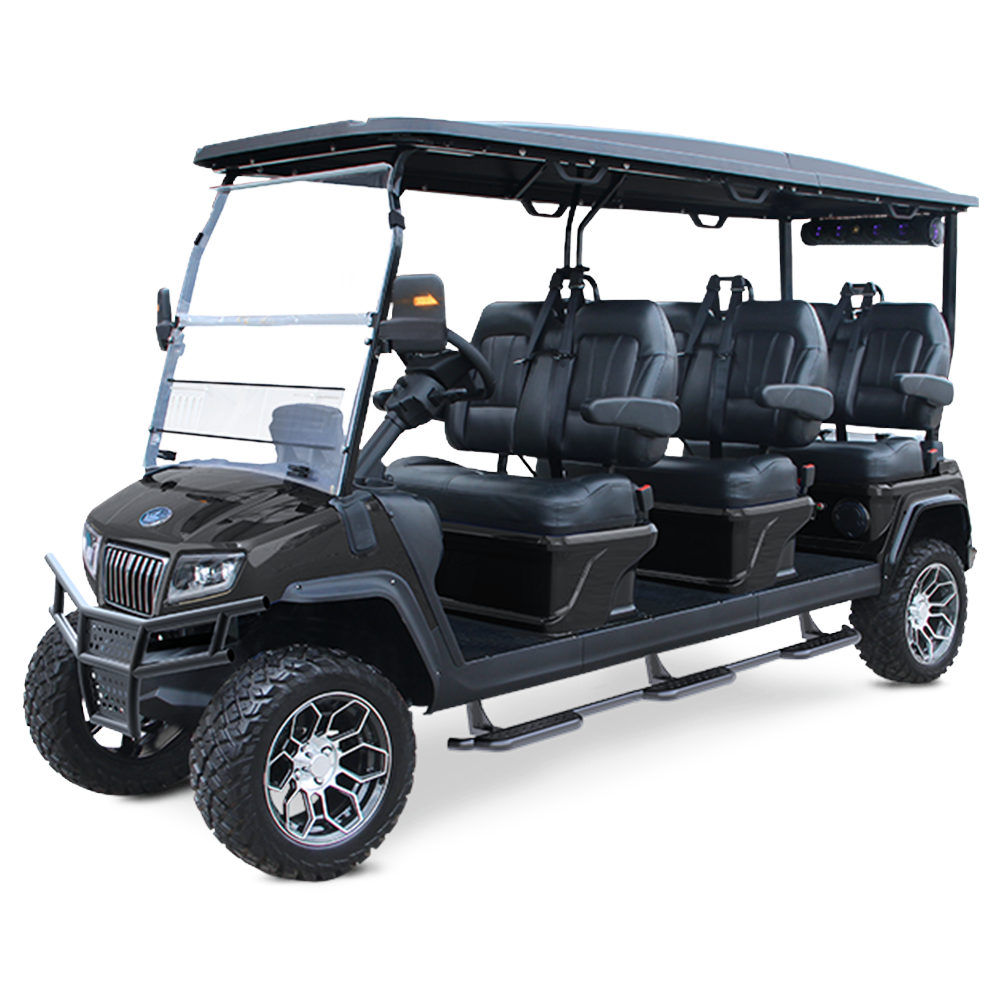 2023 Evolution D5 Maverick 6 6-Passenger Off-Road Electric Golf Car Black Sapphire