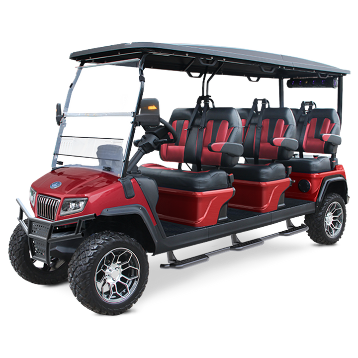 2023 Evolution D5 Maverick 6 6-Passenger Off-Road Electric Golf Car Flamenco Red