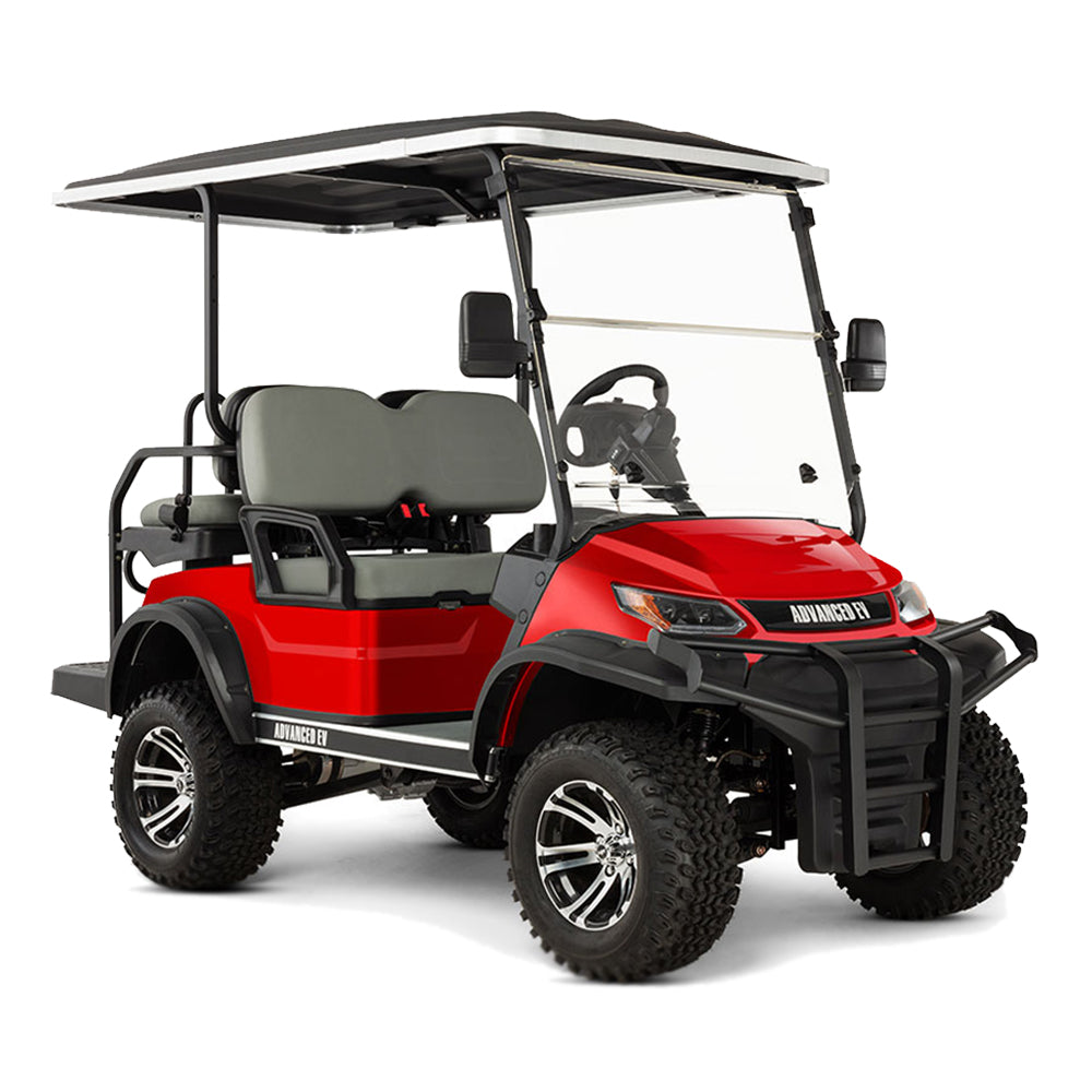 2024 Advanced EV Advent 4L 4-Passenger Lifted Golf Car  - Metallic Red