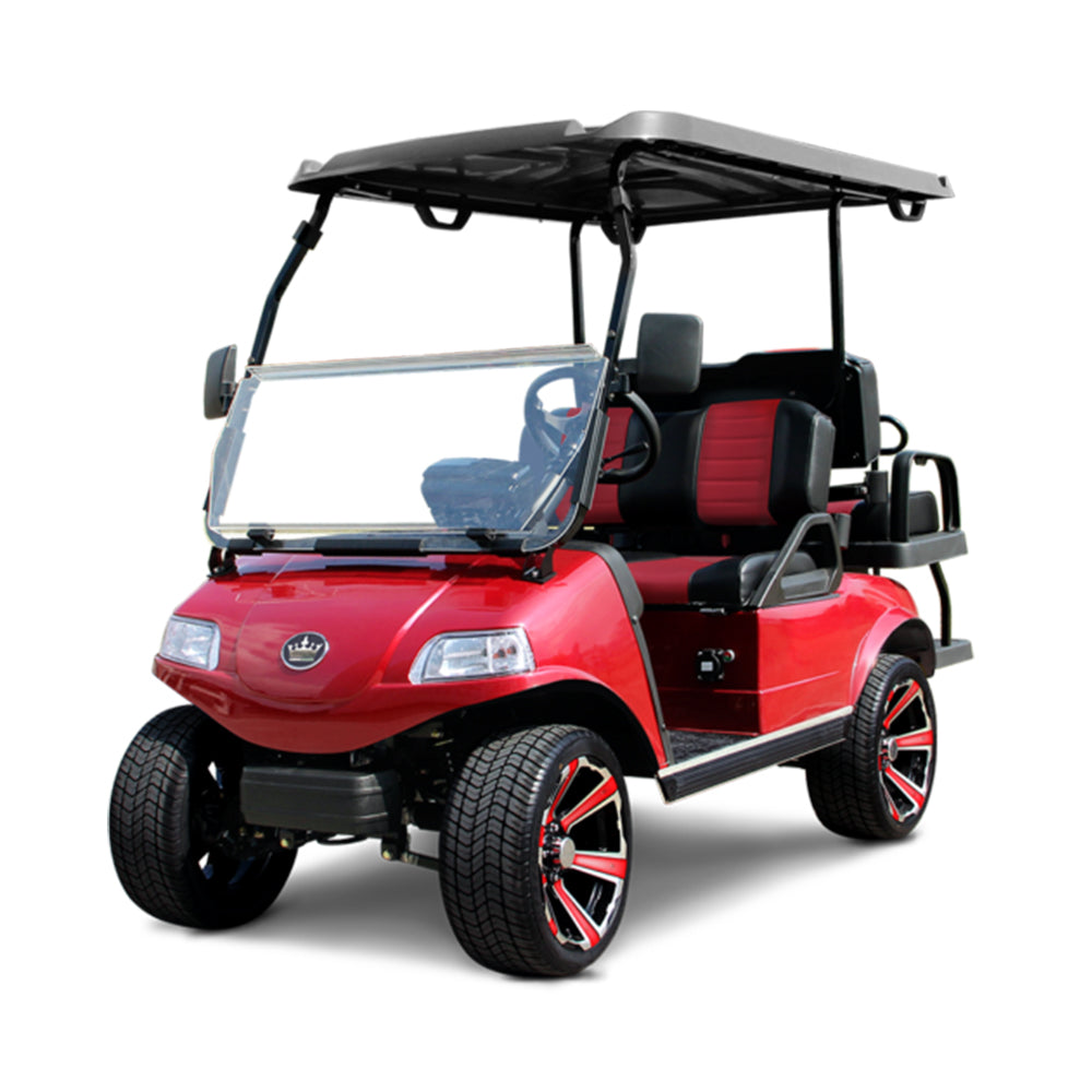 2024 Evolution Classic 4 Plus 4-Passenger Golf Car - Flamenco Red