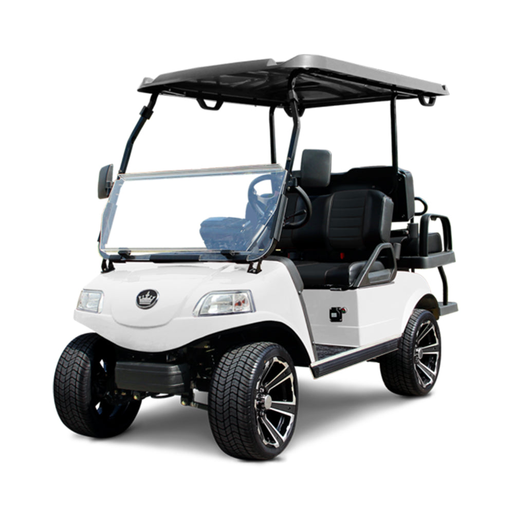 2024 Evolution Classic 4 Plus 4-Passenger Golf Car - Mineral White